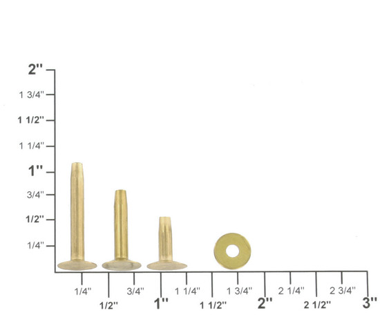 Solid Brass Rivets with burrs