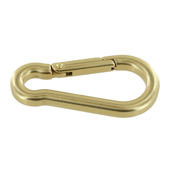 B9757 Natural Brass, Carabiner, Solid Brass-LL - Buckleguy.com
