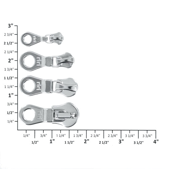 Riri KTA Zipper Pull, Nickel Plate, Multiple Sizes