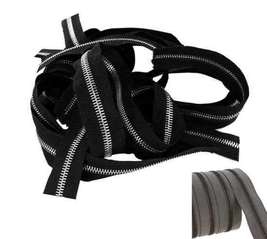 Discount Riri Zipper, Antique Brass Grey