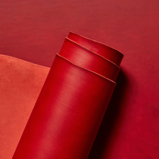 Walpier Conceria, Buttero, Italian Vachetta Leather, Panel, Red #9