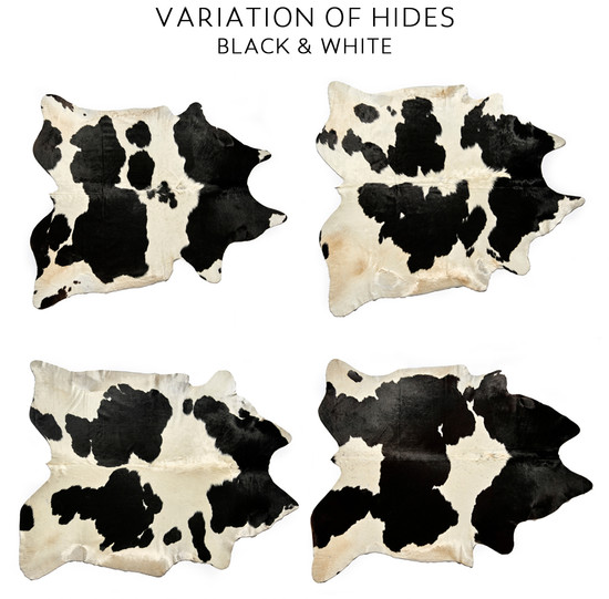 Hair On Hide Leather Hide, Black & White