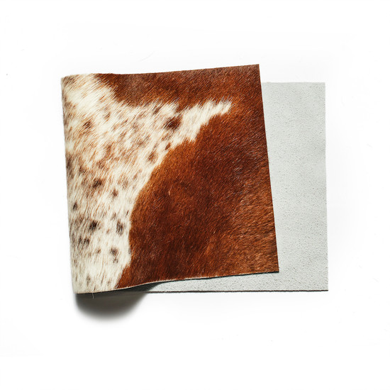 Hair On Hide Brown & White Leather Panel