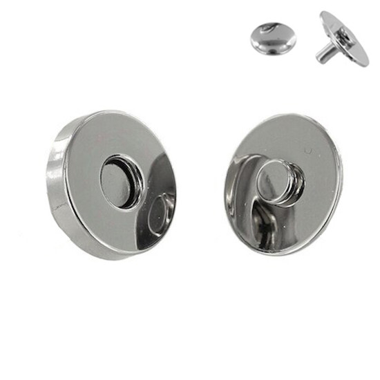 Riveted Back Magnetic Snap, Nickel Plate
