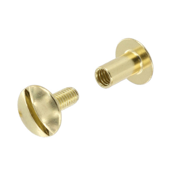 Natural Brass Chicago Screws Open Hole Cap 3/8"