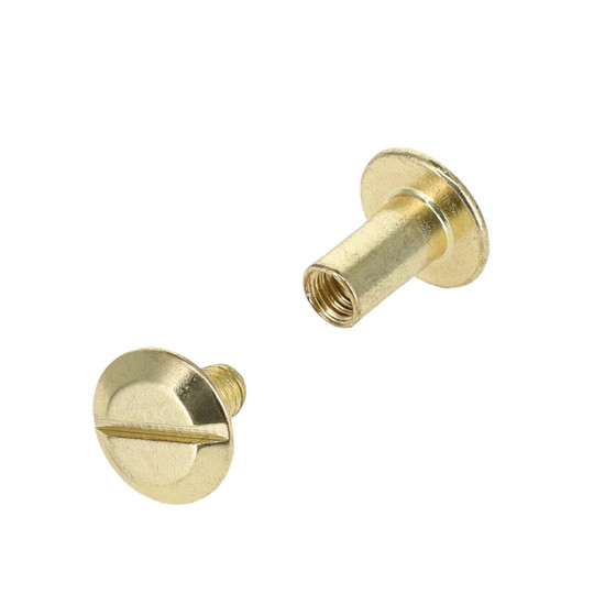 Natural Brass Chicago Screws Flat Cap 3/8"