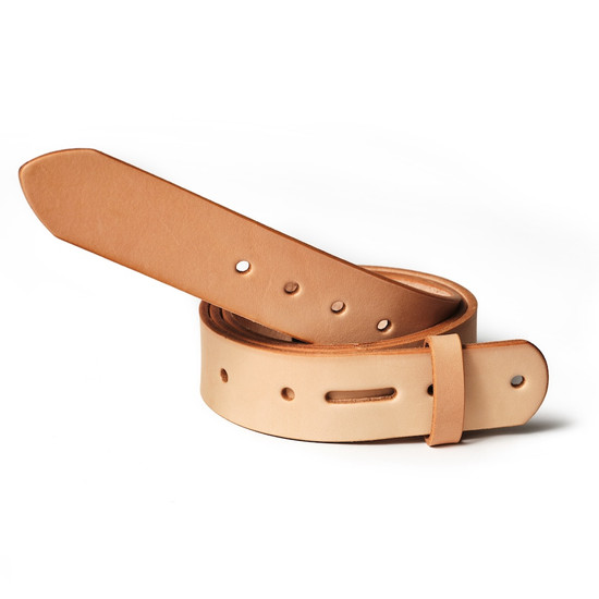 Wickett & Craig Finished Leather Belt, Carving, Natural