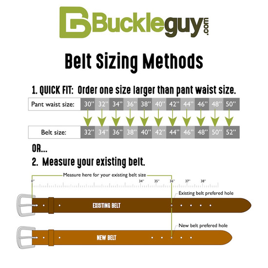 Guide for measuring belt size