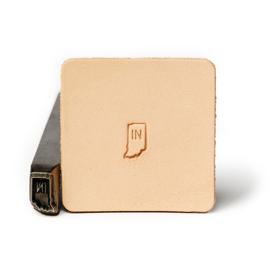 Leather State Stamp Indiana