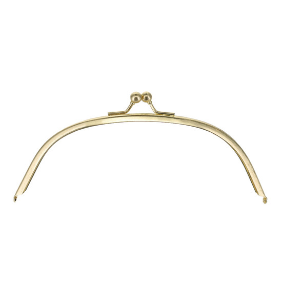 Metal Purse Frame, Round, Natural Brass Plate, 210mm
