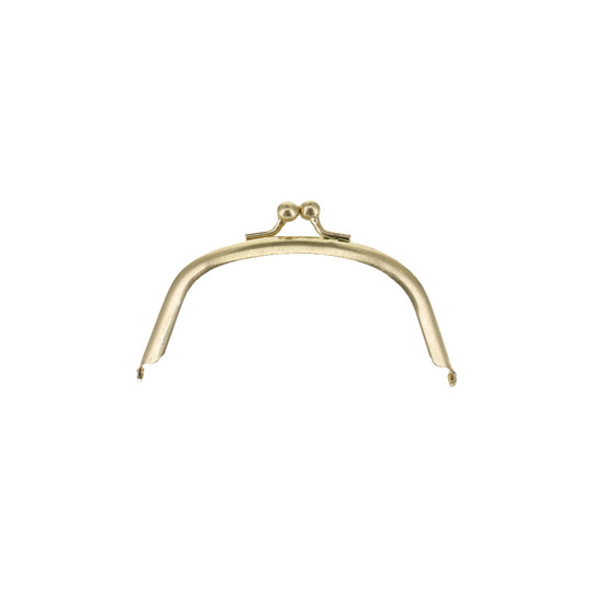 Metal Purse Frame, Round, Natural Brass Plate, 109mm