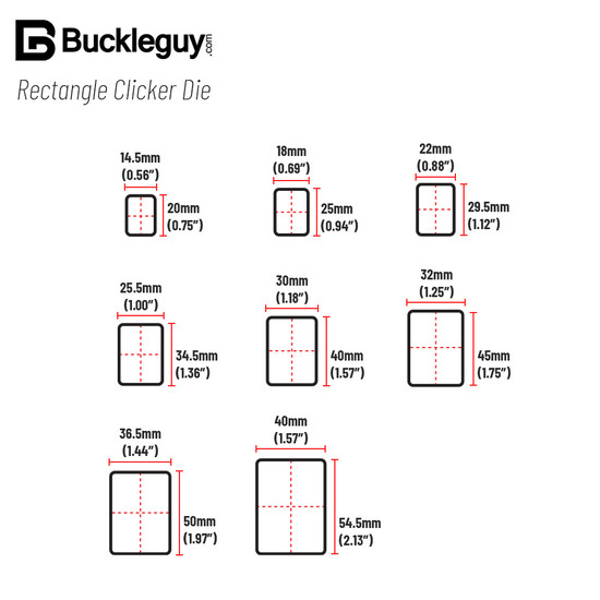 Rectangle Clicker Die Sizing Chart