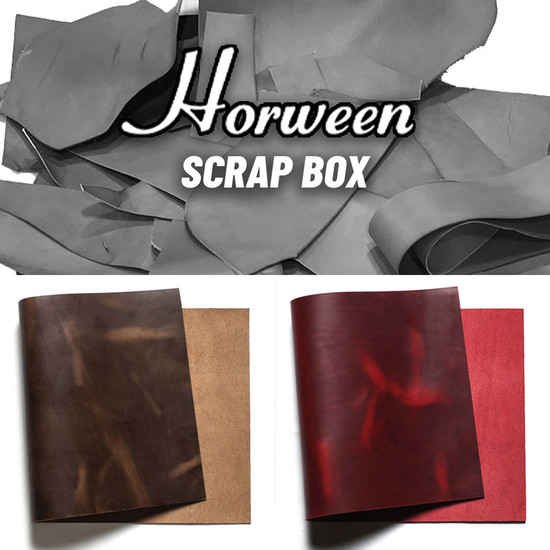 Horween Premium Leather Scrap Chromexcel Natural/Cavalier London Bus Red