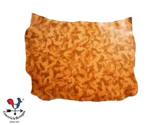 Fullgrain Camo Leather Skin from La Bretagna, Large Print Desert