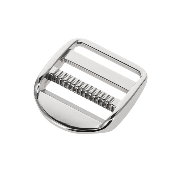 Solid Brass Ladder Lock Buckle Strap Adjuster Nickel Matte