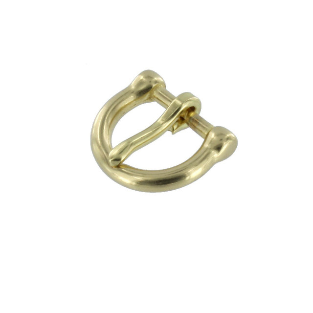 10181 3/4" Natural Brass, Heel Bar Buckle, Solid Brass