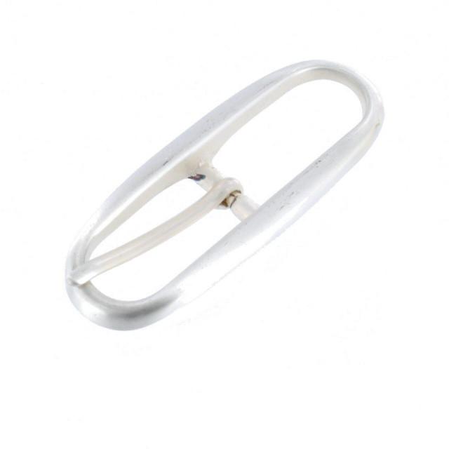 B1762 1/2" Silver Brushed, Center Bar Buckle, Solid Brass