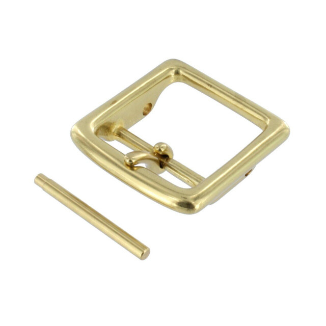 G0031 1 1/4" Natural Brass, Center Bar Buckle, Solid Brass