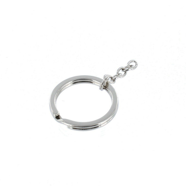 G1607 26mm Nickel Plate, Key Ring w/Chain, Solid Iron