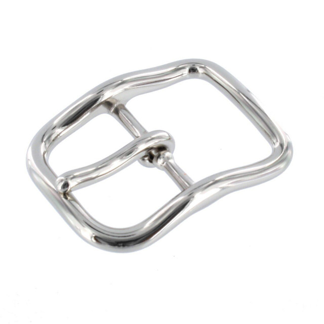 G4753  32mm Nickel Plate, Center Bar Buckle, Solid Brass