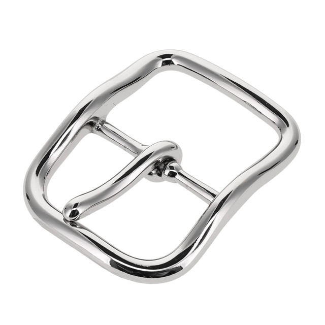 G4753  32mm Nickel Plate, Center Bar Buckle, Solid Brass