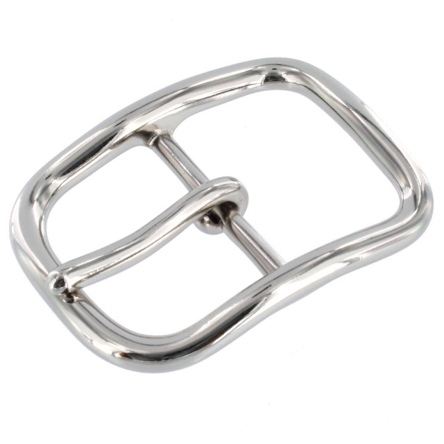 G4762  38mm Nickel Plate, Center Bar Buckle, Solid Brass