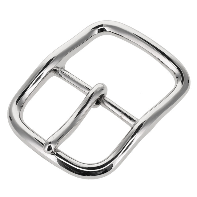 G4762  38mm Nickel Plate, Center Bar Buckle, Solid Brass