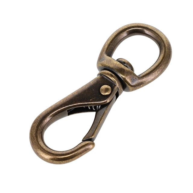 241 7/16" Antique Brass, Swivel Lever Snap, Solid Brass-LL