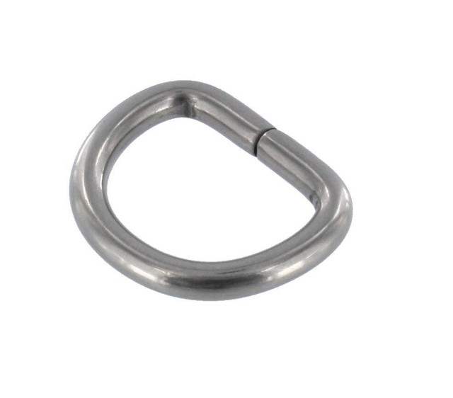 B1599 7/8" Nickel Matte, Wire Formed D-Ring, Solid Brass-LL