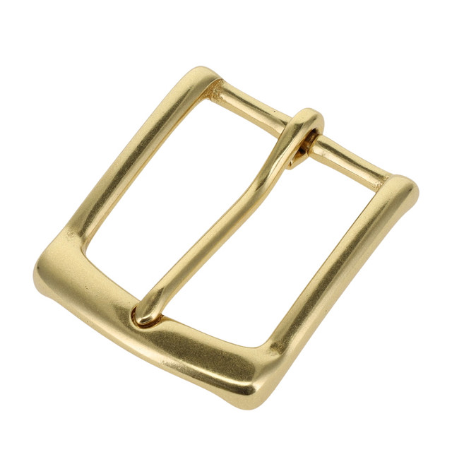 B7106 1 1/4" Natural Brass, Heel Bar Buckle, Solid Brass-LL