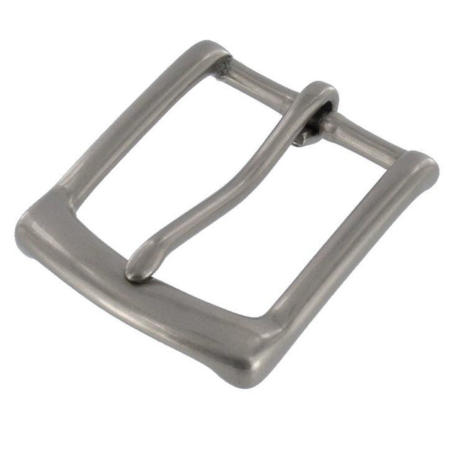 B7106 1 1/4" Nickel Matte, Heel Bar Buckle, Solid Brass-LL