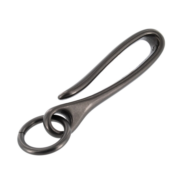 B7498 Gun Metal, Fish Hook Key Chain, Solid Brass-LL