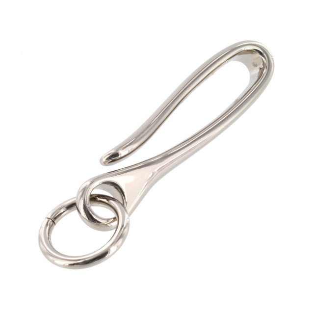 B7498 Nickel Plate, Fish Hook Key Chain, Solid Brass-LL