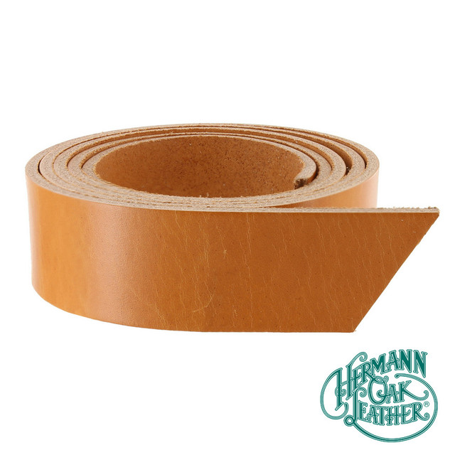 Hermann Oak English Bridle Leather Strap, London Tan, 55" to 60" Long, 8-10oz