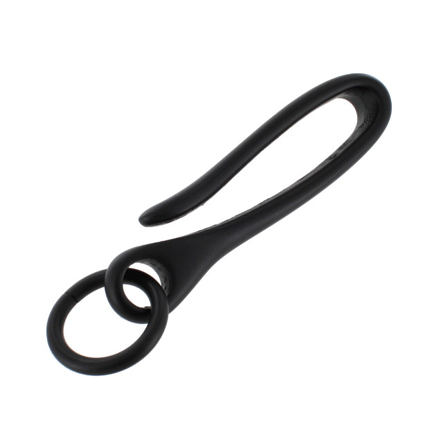 B7498 PVD Black Matte, Fish Hook Key Chain, Solid Brass-LL