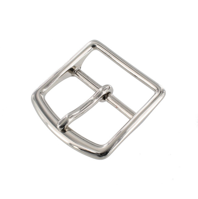 G10549 40mm Nickel Plate, Center Bar Buckle, Solid Brass