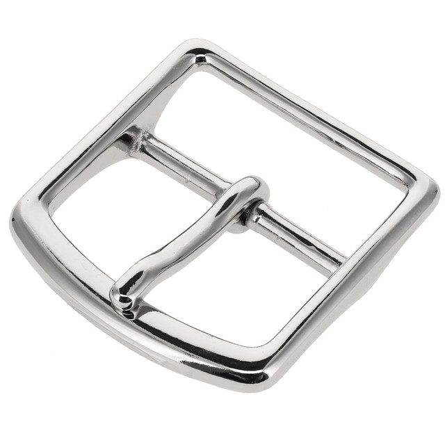 G10549 40mm Nickel Plate, Center Bar Buckle, Solid Brass