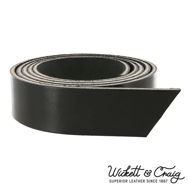 Wickett & Craig English Bridle Leather Strap, Black, 55" to 60" Long, 8-10oz & 10-12oz