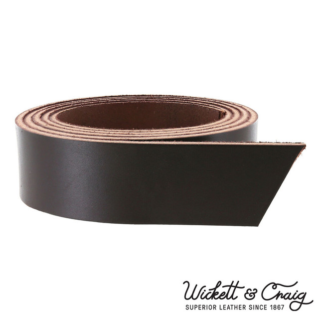 Wickett & Craig English Bridle Leather Strap, Dark Brown, 55" to 60" Long, 8-10oz & 10-12oz
