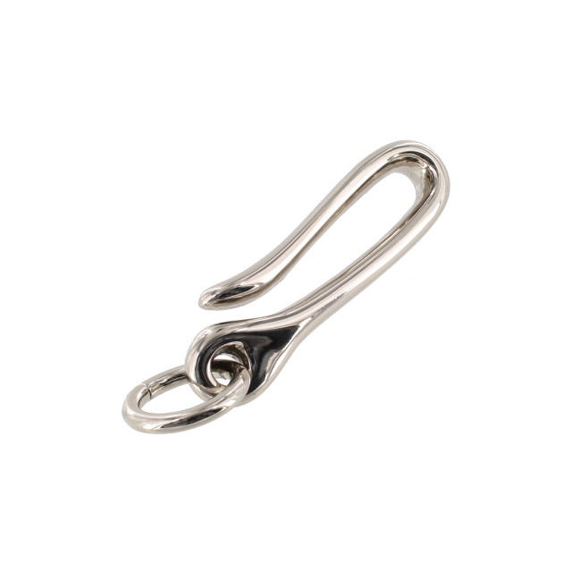 B8367 Nickel Plate, Small Fish Hook Key Chain, Solid Brass-LL