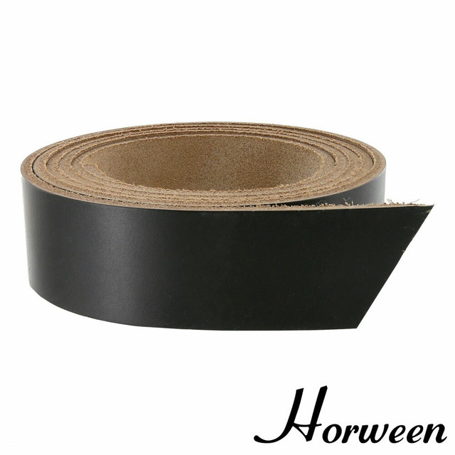 Horween Chromexcel Leather Strap, Black, 55" to 60" Long, Multiple Weights