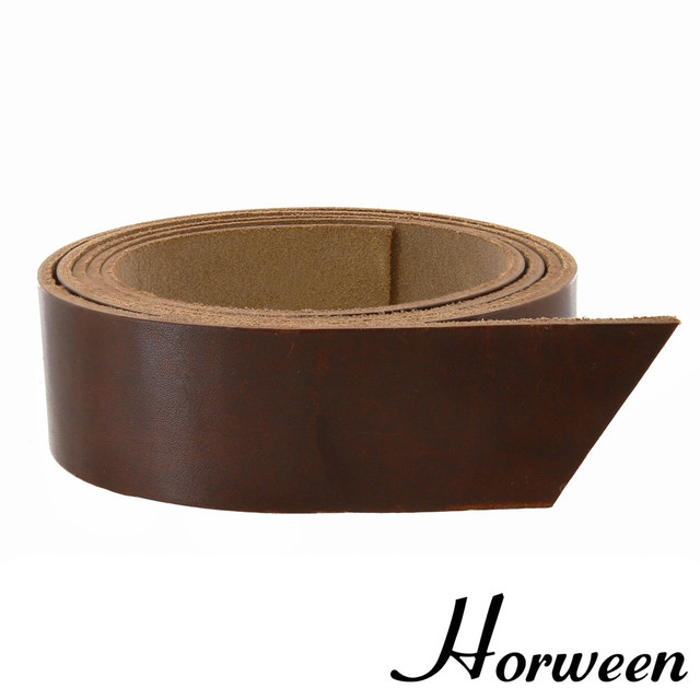 Horween Dublin Leather Strap, Brown Nut, 55" to 60" Long, Multiple Weights