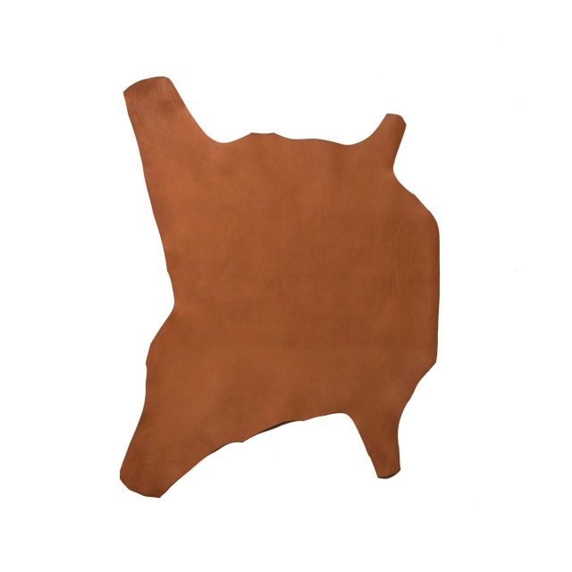 Korba Buffalo Calf, Burnishable Veg Tanned Hide, British Tan
