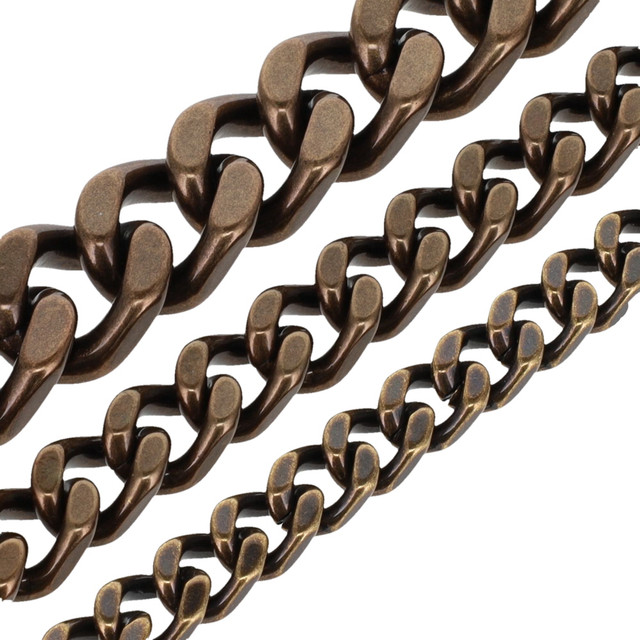 B8845 Antique Brass, Four-Side Flat Chain, Solid Brass-LL (36" length)