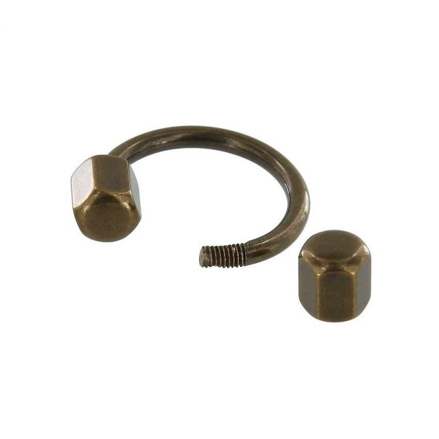 B9057 26.7mm Antique Brass, Horseshoe Key Ring, Brass-LL