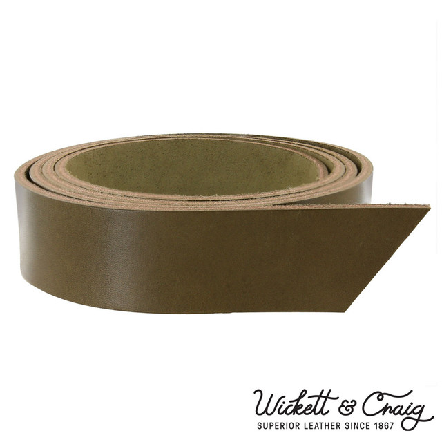 Wickett & Craig English Bridle Leather Strap, Olive, 55" to 60" Long, 8-10oz & 10-12oz