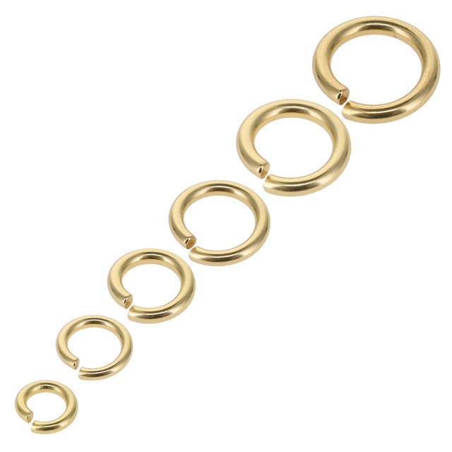 B93 Natural Brass, Jump Ring, Solid Brass-LL