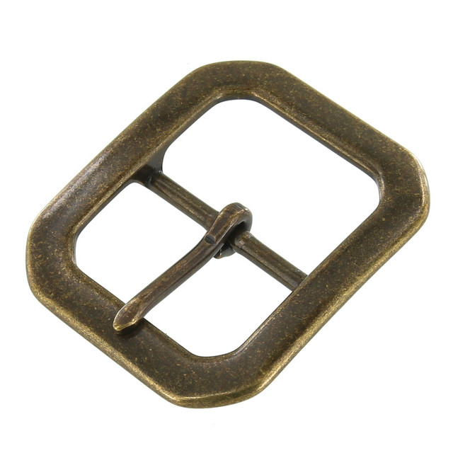 B9312 1 1/2" Antique Brass, Center Bar Buckle, Solid Brass-LL