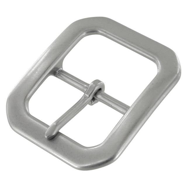 B9312 1 1/2" Nickel Matte, Center Bar Buckle, Solid Brass-LL