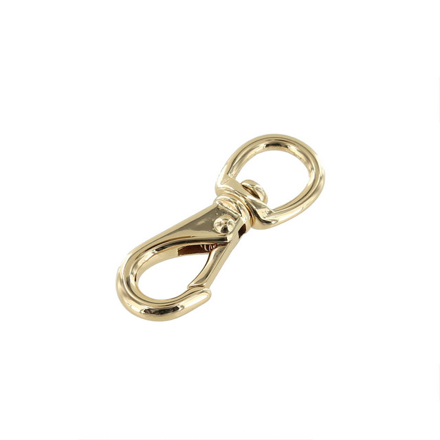 221 3/8" Gold Plate, Mini Swivel Lever Snap, Solid Brass-LL